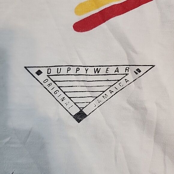 Vintage ONEITA PowerT Duppywear Jamaican TShirt Island Style White Single Stitch - Picture 3 of 16